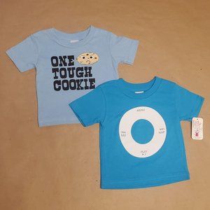 Little Teez T-Shirts 2 Pack Size 12M Blue